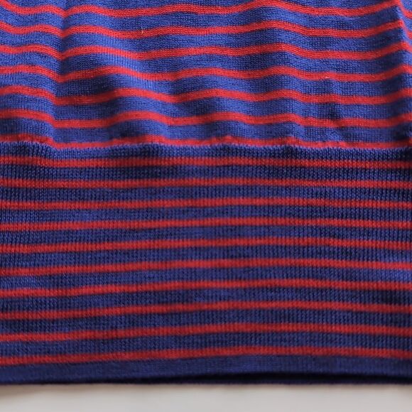 J. Crew 💯%Merino Wool Blue & Red Striped Tippi Turtleneck Sweater Size Small - Picture 11 of 11